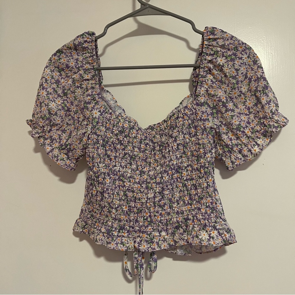 NWT Elodie Ruffle Ruched Floral Top - Picture 5 of 7